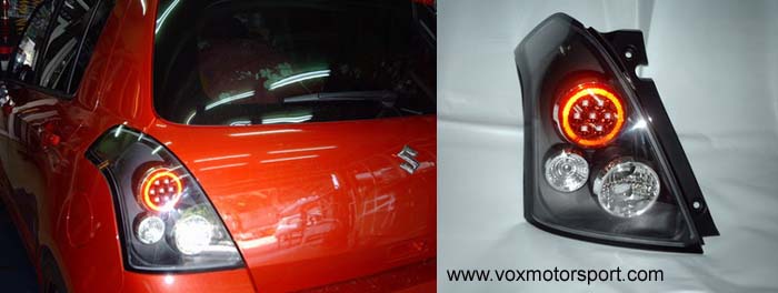 suzuki swift led tail lamp black housing