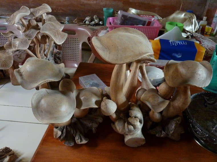 Mushroom 01.Wood Carved.Home Deco.Hiasan.Johor.Fengshui.Deco