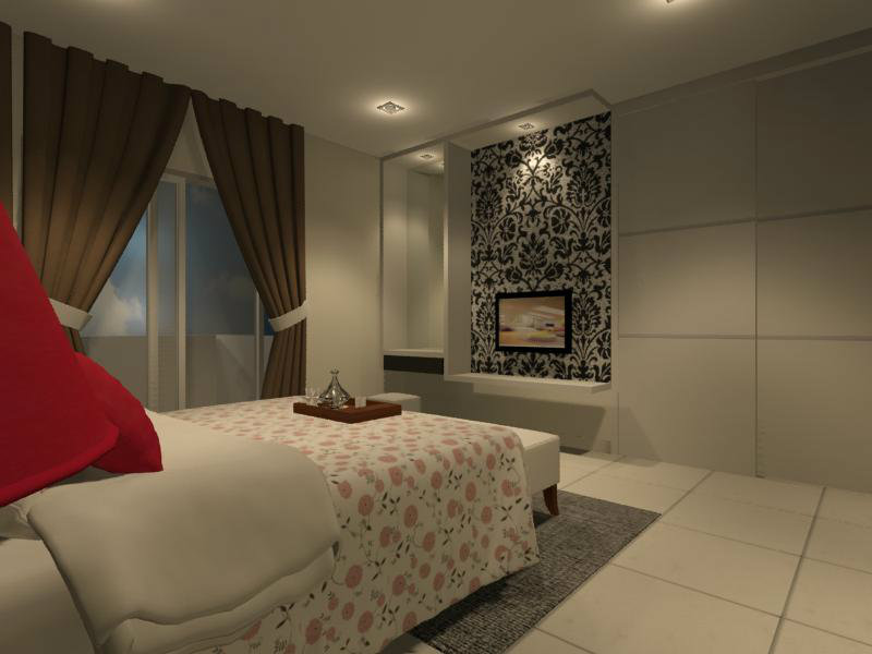 MASTER BEDROOM PARTITION WITH TV CONSOLE ★ Interior Design