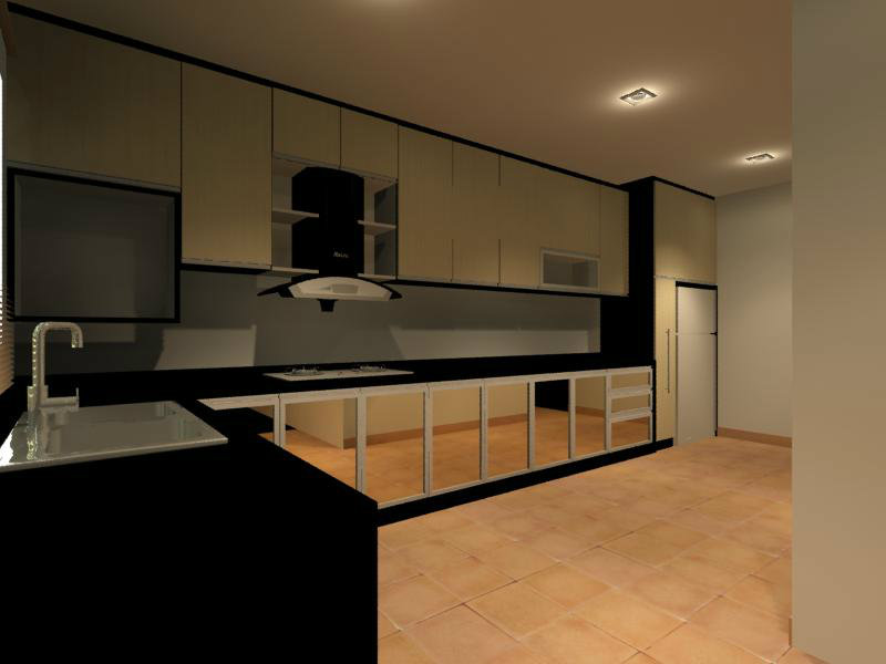 Wet Kitchen Interior Design Residential Cabinet Johor Details