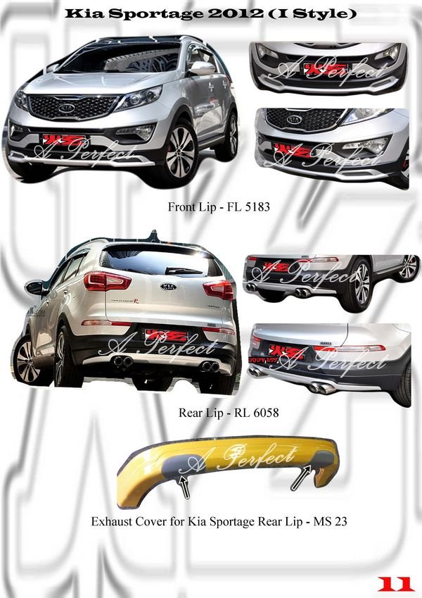 Kia Sportage 12" I Style Front Lip & Rear Lip