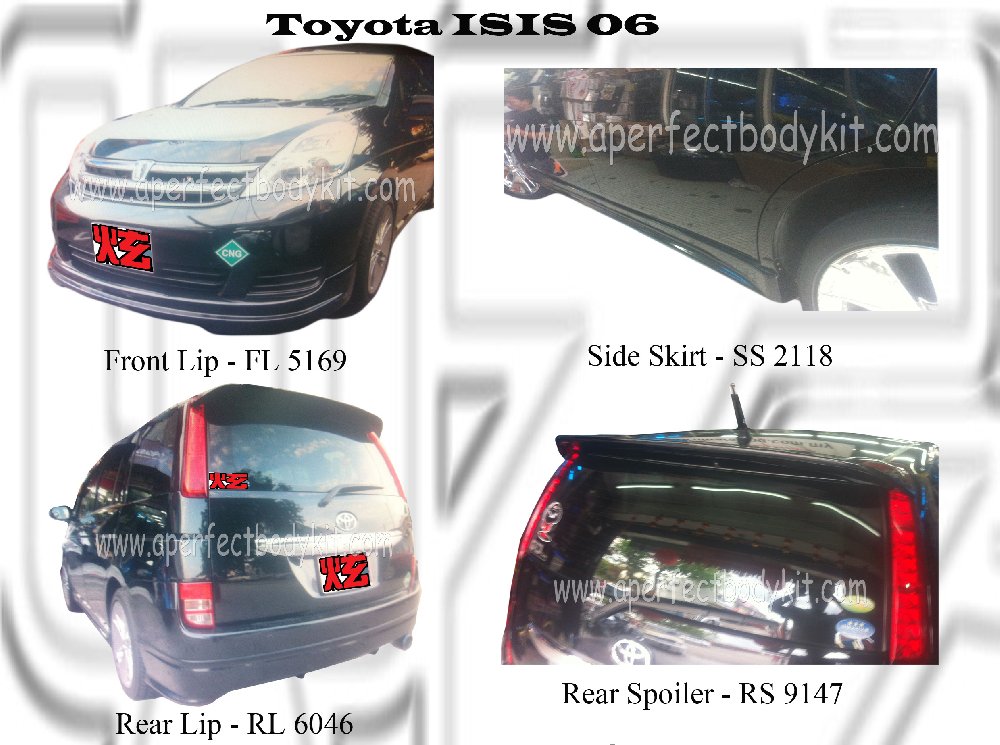 Toyota ISIS 06 Front Lip, Side Skirt, Rear Lip & Rear Spoile