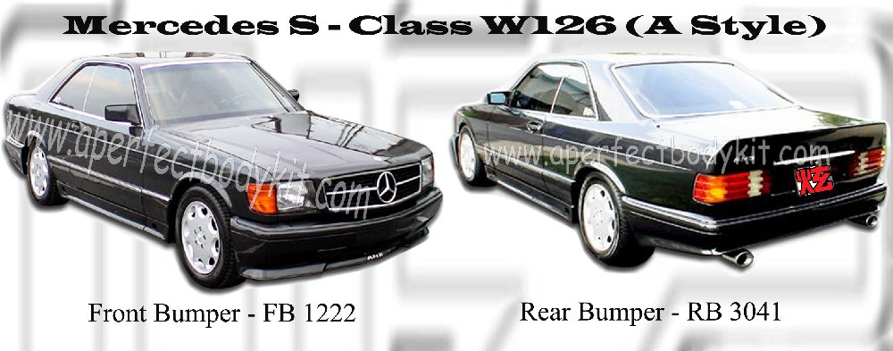 Mercedes S - Class W126 (A Style) Front Bumper & Rear Bumper