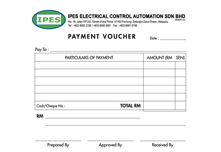 Payment Voucher Business Stationary Material Puchong, Selangor