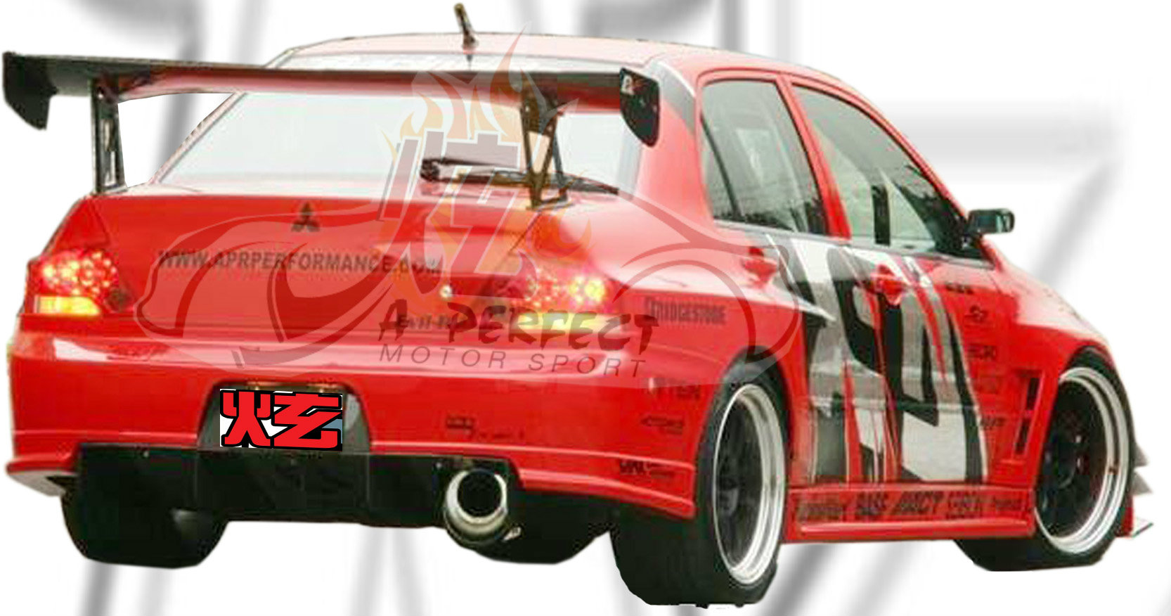 Mitsubishi Evo 9 AP Style Rear Bumper, Rear Diffuser & Rear 