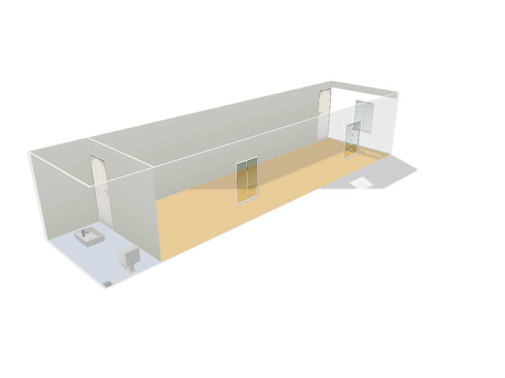 40' x 10' standard cabin with toilet ( back )