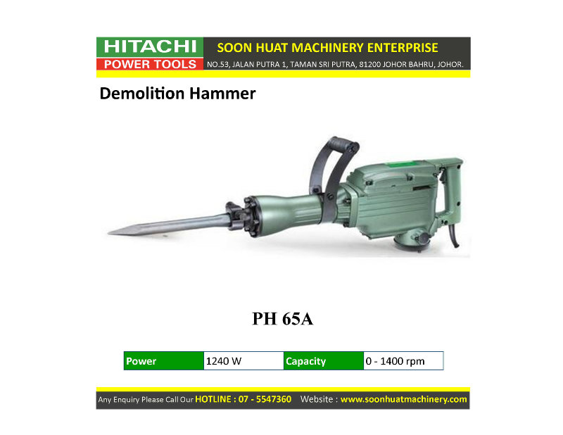 PH65A ★ Hitachi Demolition Hammer Johor Bahru JB Malaysia Supply