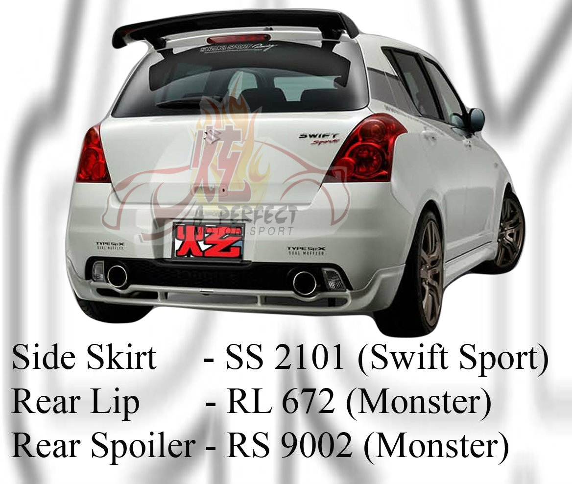 Suzuki Swift 2006 Monster Style Rear Bumper & Spoiler 