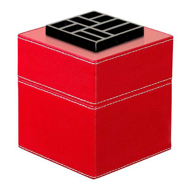 Cube Cuir Rouge