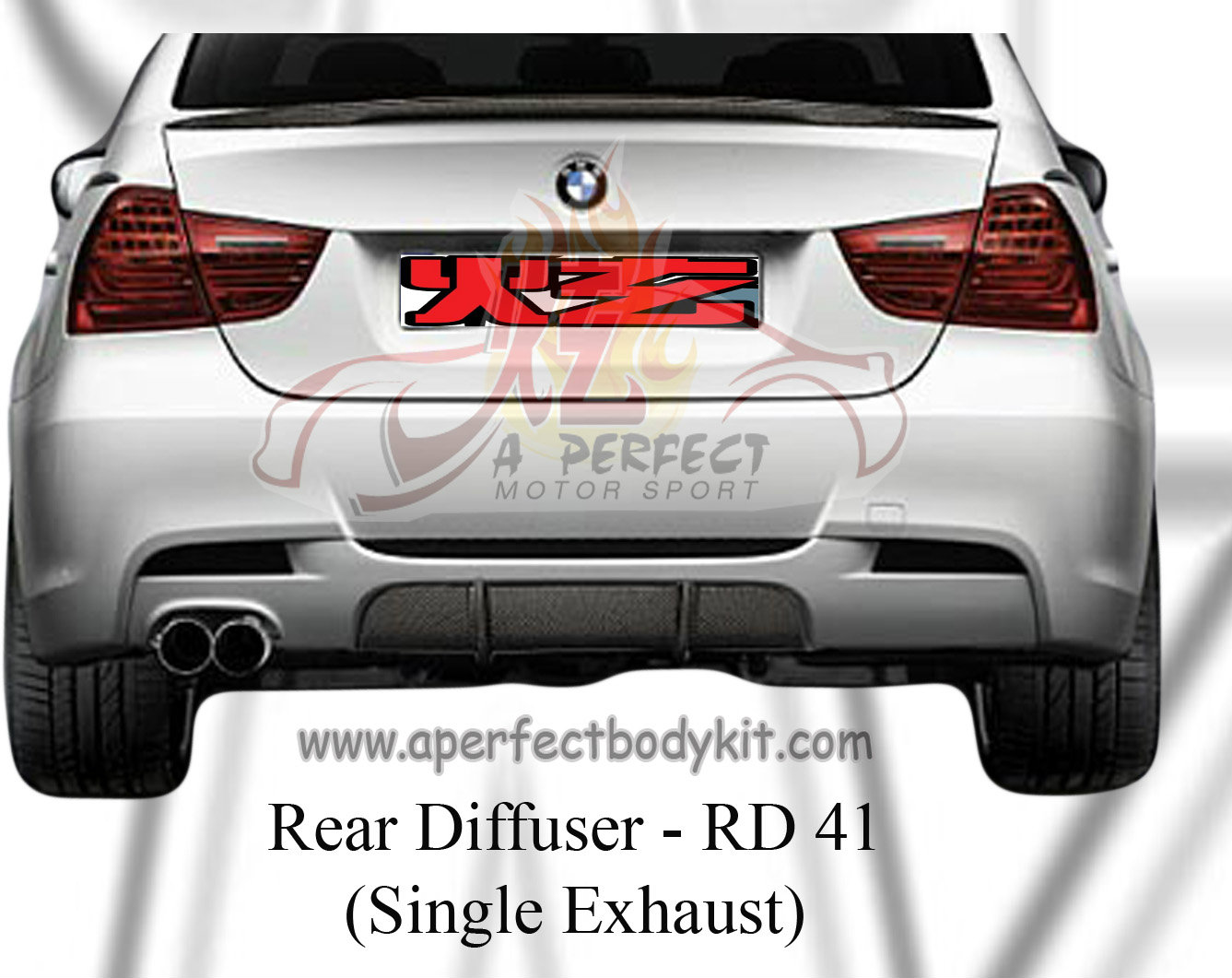 BMW E90 M T Style Rear Diffuser (Single Exhaust)