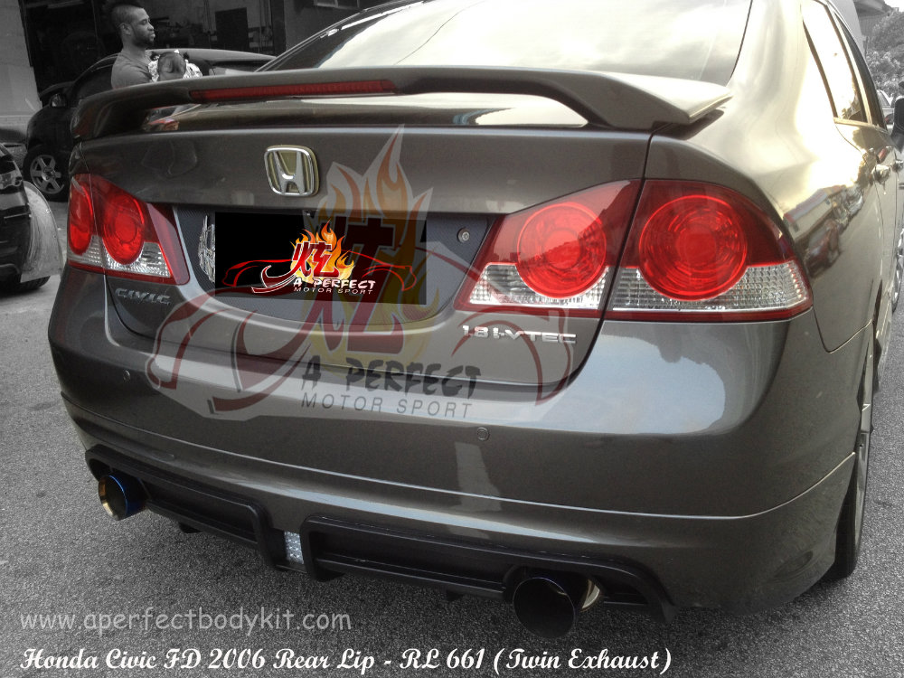 Honda Civic FD 2006 MG RR Rear Lip (Twin Exhaust)