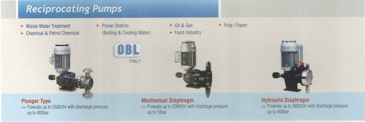 OBL Reciprocating Pump Plunger Type, Mechanical Diaphragm, H