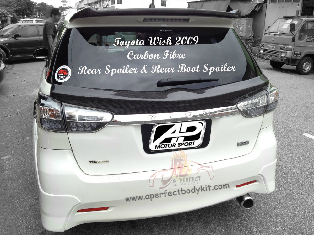 Toyota Wish 2009 Carbon Fibre Rear Spoiler & Rear Boot S