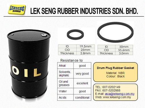 Drum PLUG RUBBER GASKET