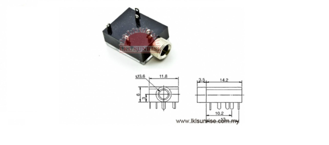 3.5MM STEREO JACK PCB MOUNT-5PIN