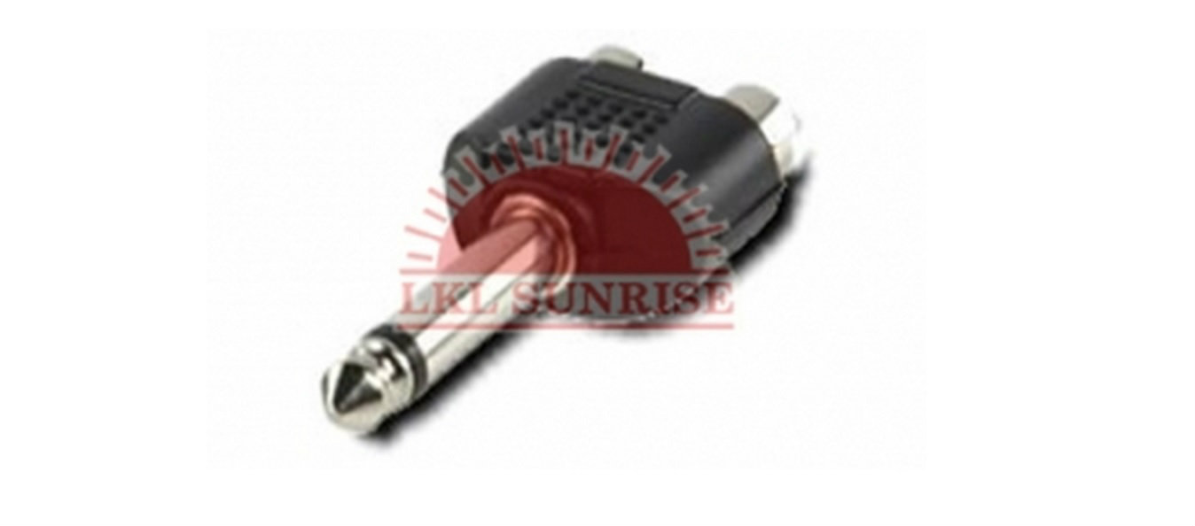 6.35MM MONO PLUG TO 2 RCA JACK CONNECTOR