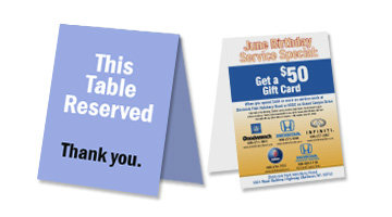 Table tent card