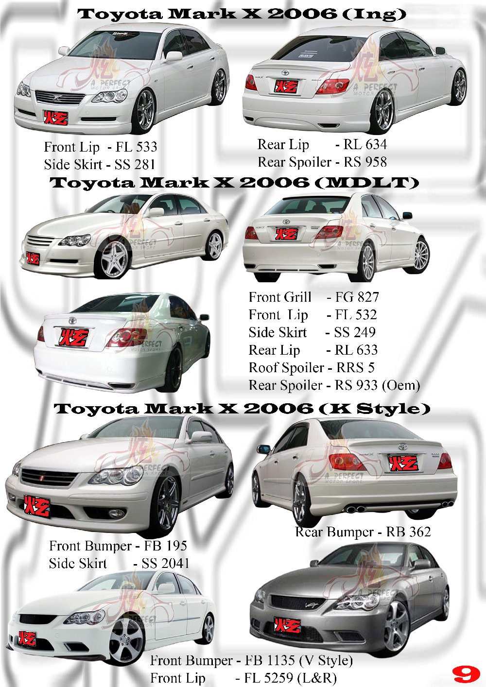 Toyota Mark X 2006 Bodykits