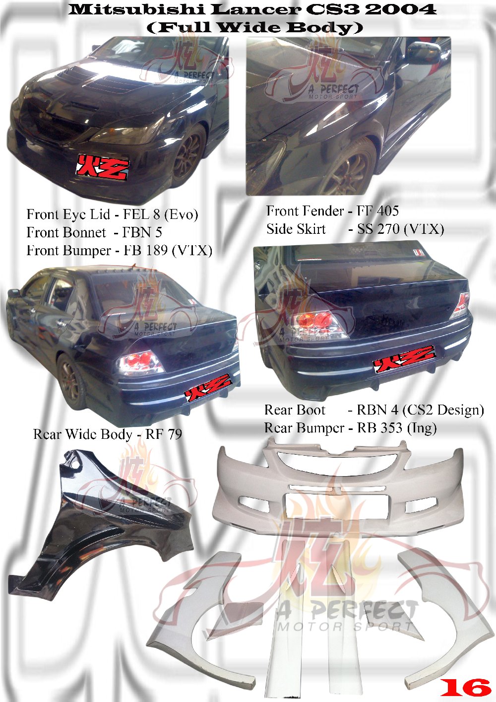 Mitsubishi Lancer CS3 2004 Wide Body Bumperkits Mitsubishi Lancer CS3