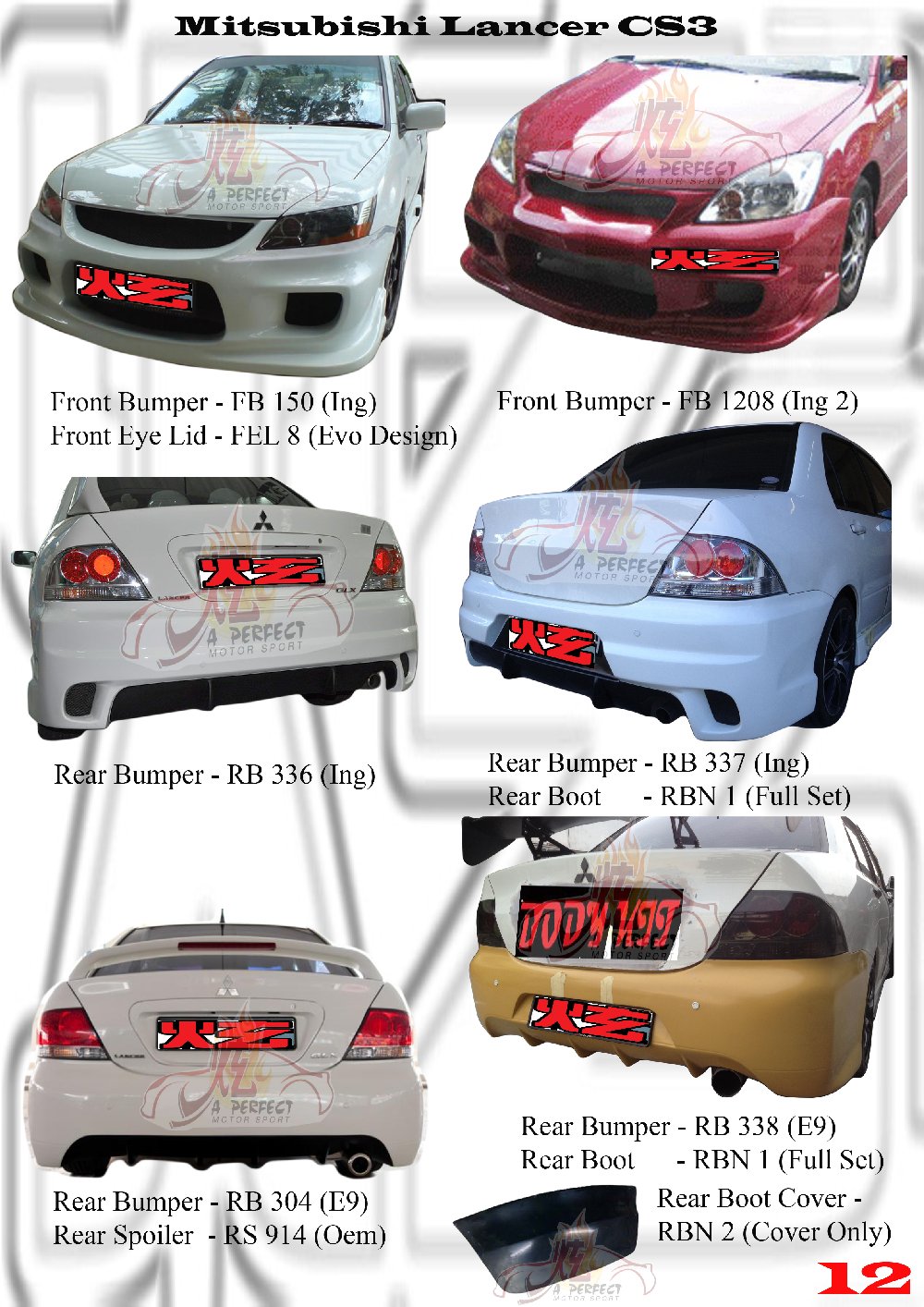 Mitsubishi Lancer CS3 Bumperkits Mitsubishi Lancer CS3 Johor Bahru JB