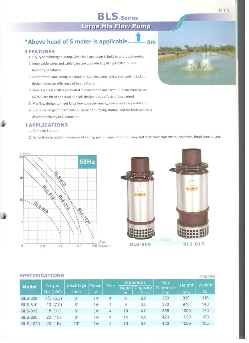 Sonho BLS-Series Large Mix Flow Pump