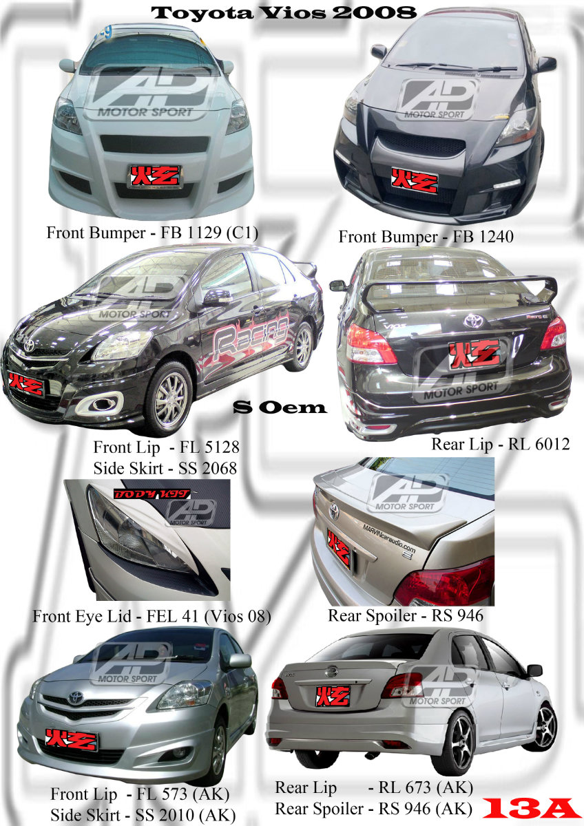 Toyota Vios 2008 Bodykits 