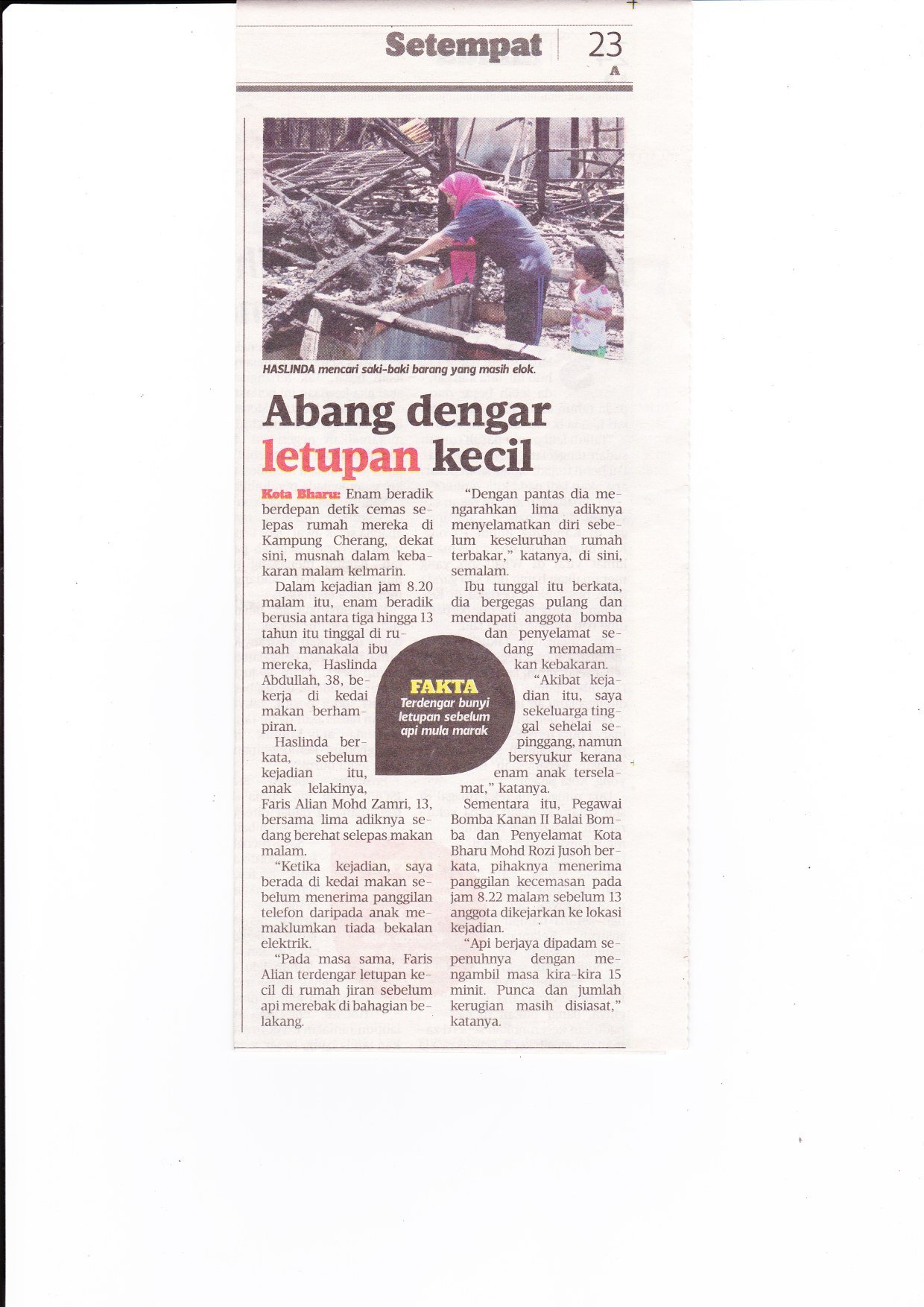 21/8/2015 :Kota Bharu - Abang dengar letupan kecil 21/8/2015 :Kota Bharu - Abang dengar letupan kecil
