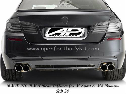 BMW 5 Series F10 HMN Style Rear Diffuser for M Sport & M