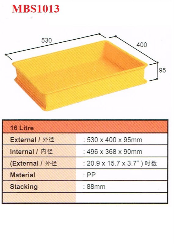 Plastic Container Size: 530x400x95mmH