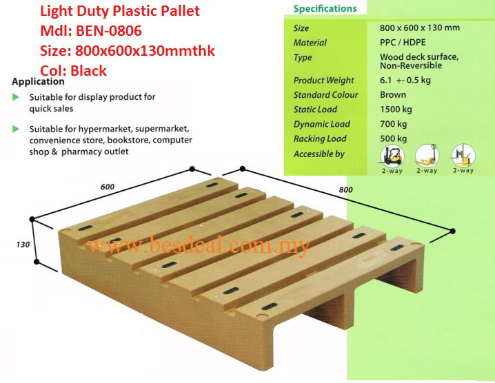 Plastic Pallet Size 800*600*130mm