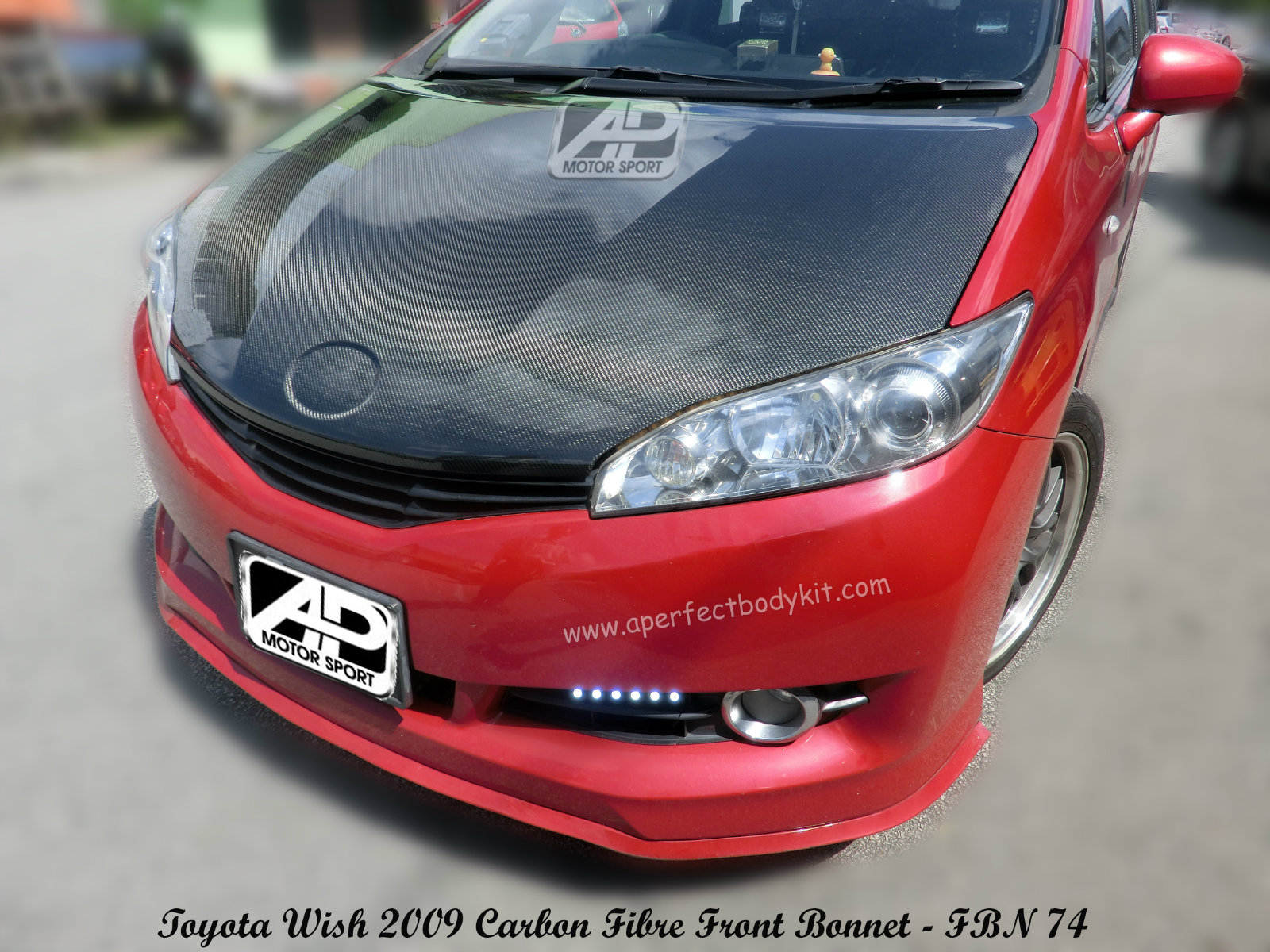 Toyota Wish 2009 Carbon Fibre Front Bonnet 