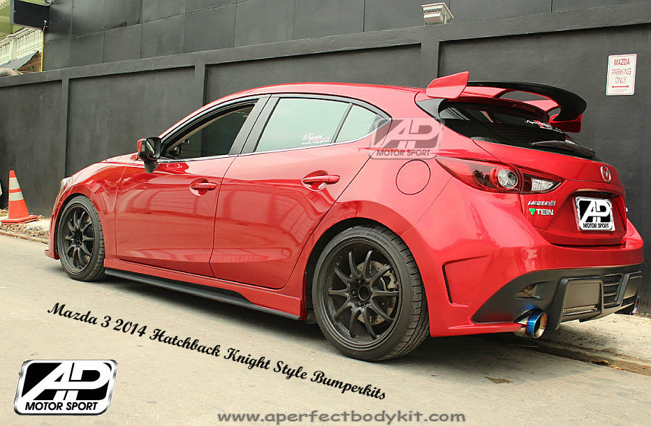 Mazda 3 2014 Hatchback Knight Style Side Skirt 