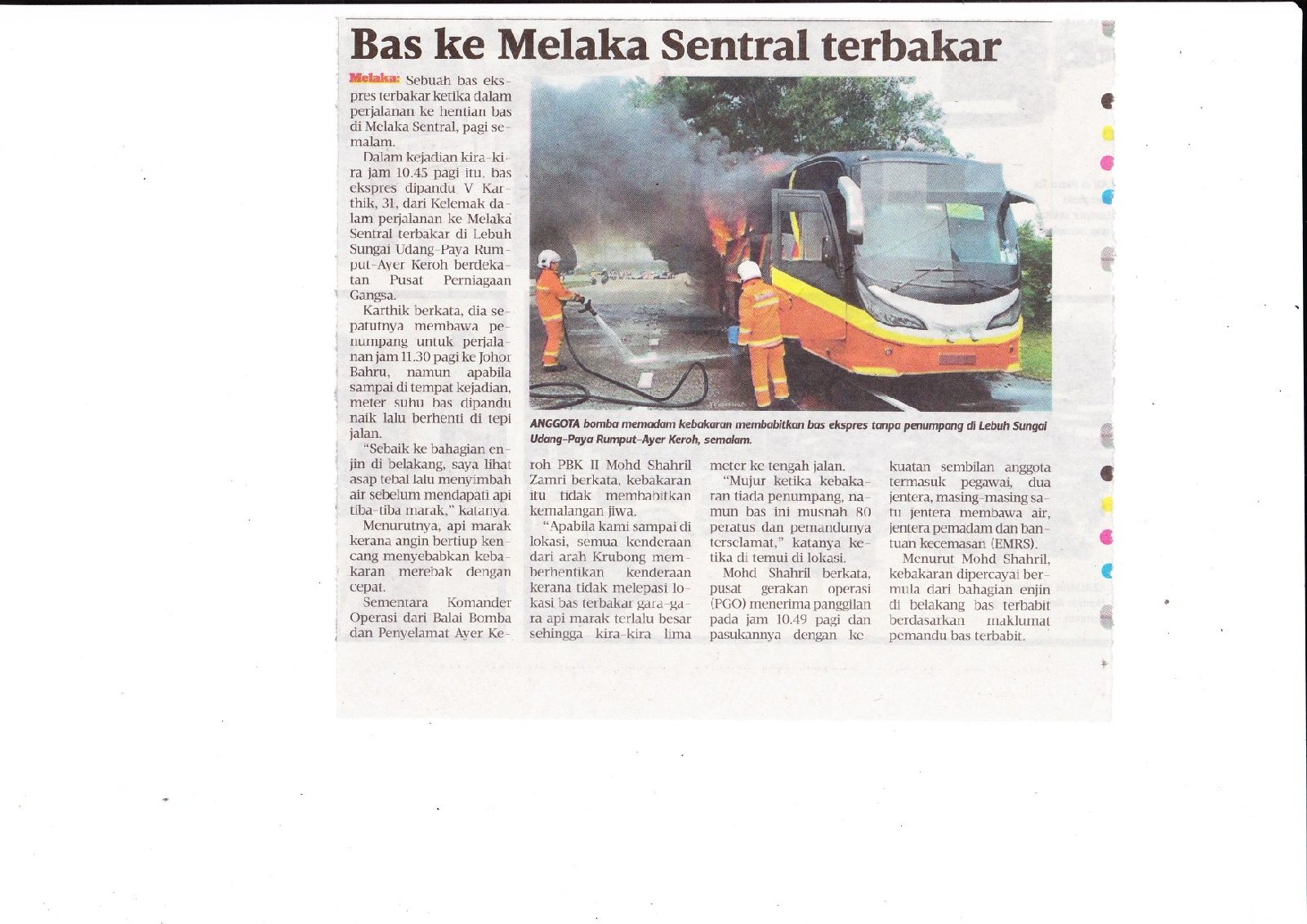 100216-Bas ke Melaka Sentral Terbakar 100216-Bas ke Melaka Sentral Terbakar