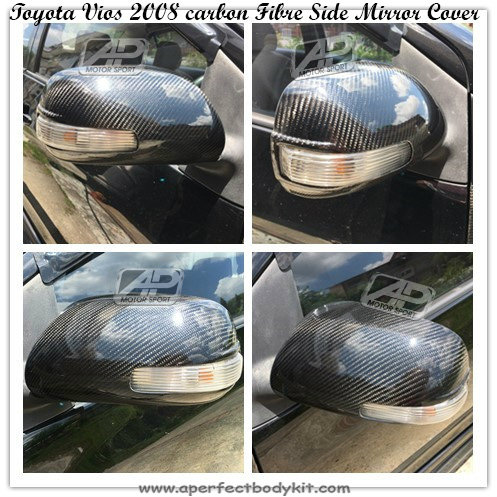 Toyota Vios 2008 Carbon Fibre Side Mirror Cover 