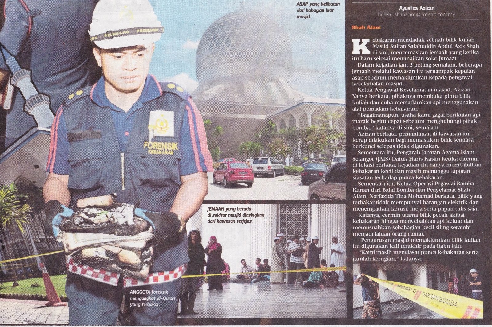 bilik kuliah masjid terbakar