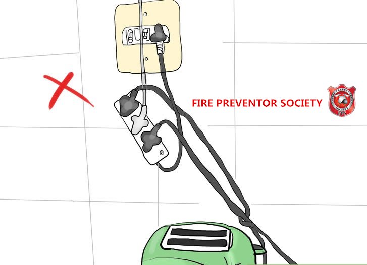 DO NOT USE EXTENSION SOCKET WITH MANY ELECTRICAL PLUG !