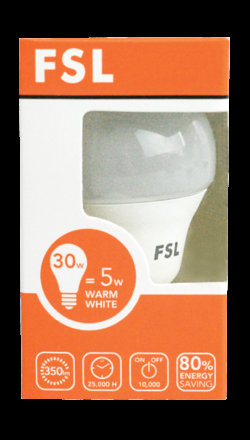 FSL LED 5W E27 / E14 3000K PINGPONG BULB