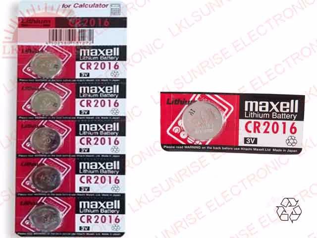 MAXELL LITHIUM COIN CELL BATTERY CR2016