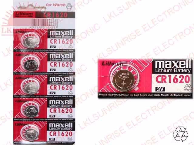 MAXELL LITHIUM COIN CELL BATTERY CR1620 