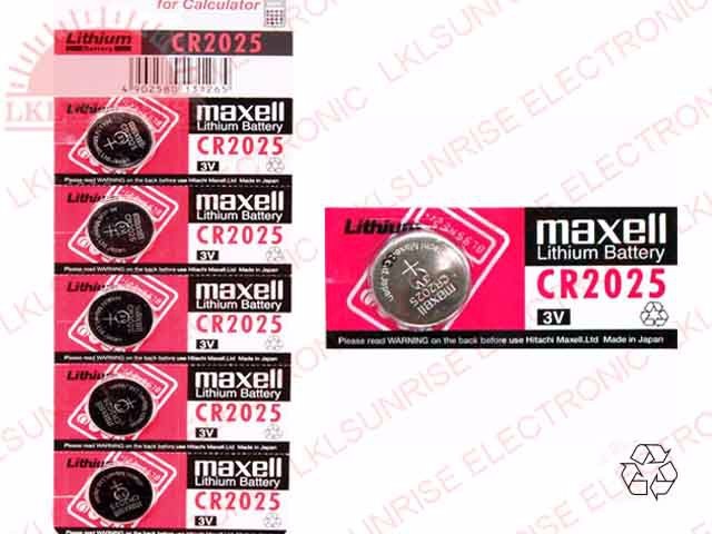 MAXELL LITHIUM COIN CELL BATTERY CR2025  