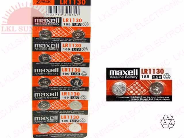 MAXELL ALKALINE BUTTON BATTERY LR1130 