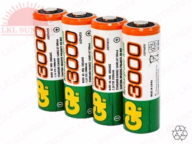 GP RECHARGEABLE BATTERY AA 1.2V 3000mAH