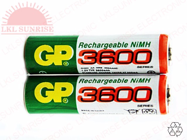 GP RECHARGEABLE BATTERY AA 1.2V 3600mAH