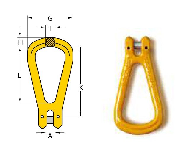 G80 CLEVIS MASTERLINK, CODE "YG" G80 CLEVIS MASTERLINK, CODE "YG"