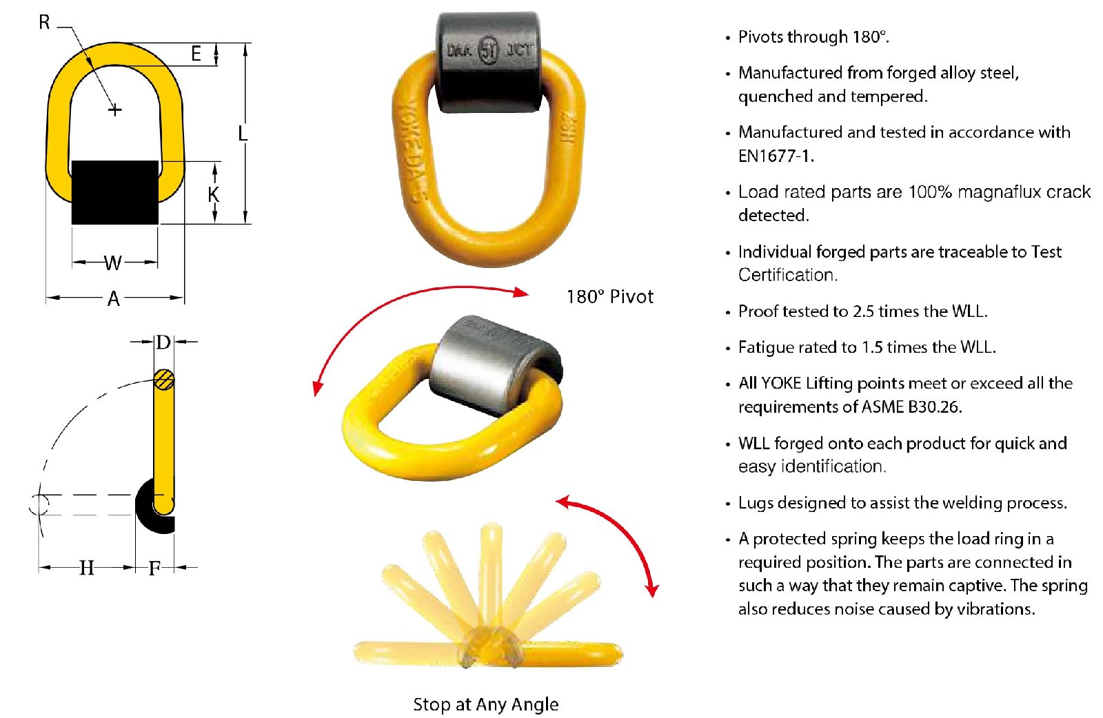 WELD-ON LIFTING POINT WITH SPRING, CODE "DAA" WELD-ON LIFTING POINT WITH SPRING, CODE "DAA"