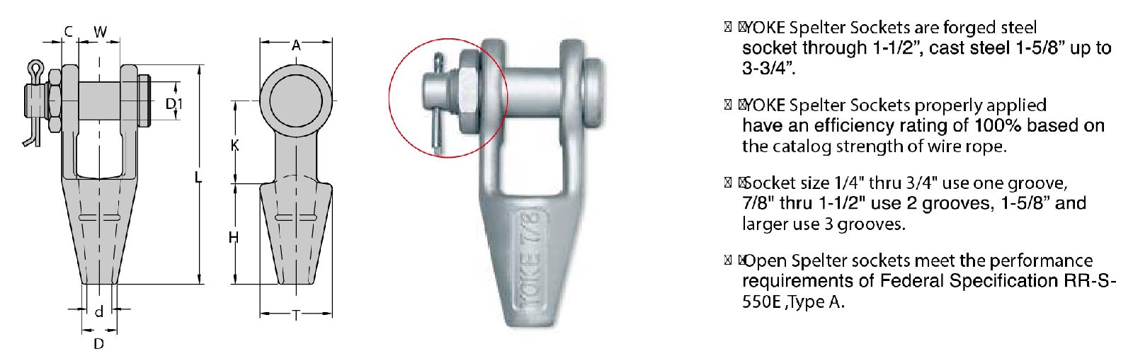FORGED OPEN SPELTER WIRE ROPE SOCKET WITH SAFETY BOLT PIN FORGED OPEN SPELTER WIRE ROPE SOCKET WITH SAFETY BOLT PIN