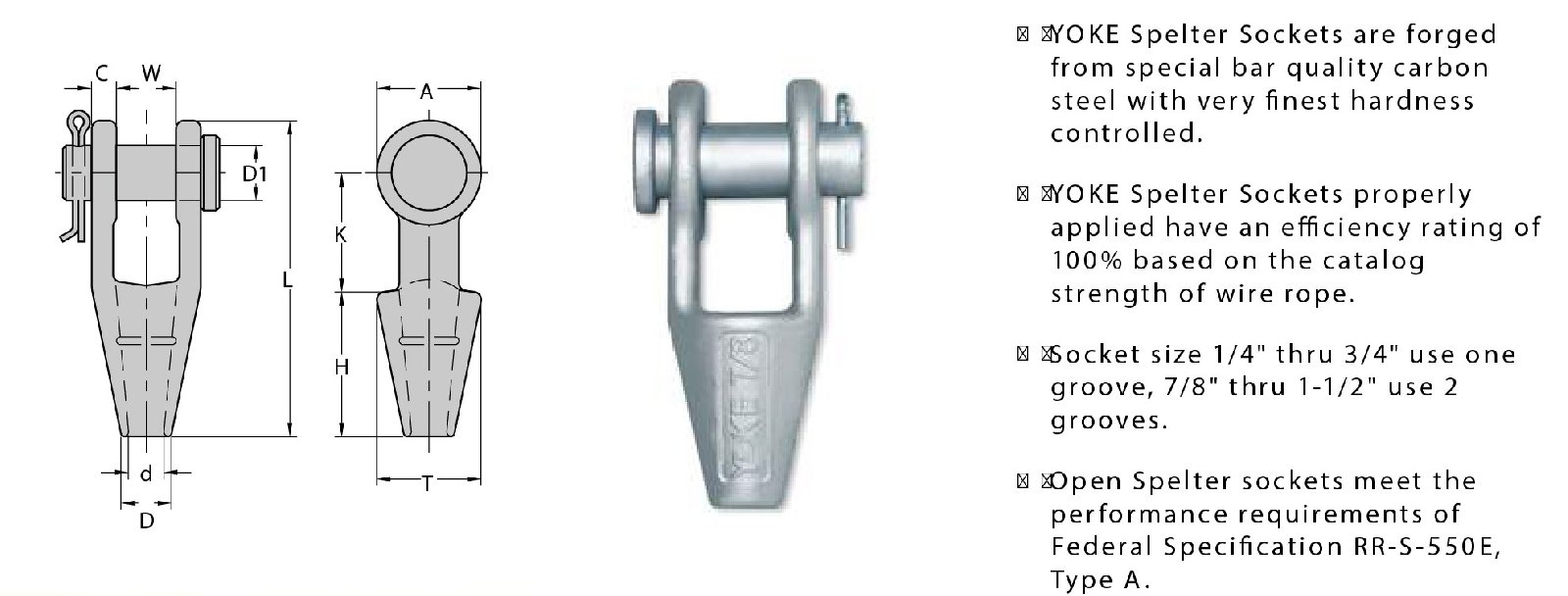 FORGED OPEN SPELTER WIRE ROPE SOCKET WITH ROUND PIN FORGED OPEN SPELTER WIRE ROPE SOCKET WITH ROUND PIN