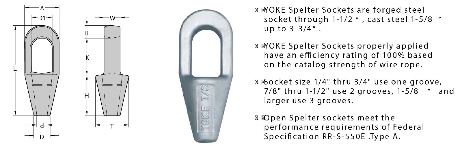 FORGED CLOSED SPELTER WIRE ROPE SOCKET FORGED CLOSED SPELTER WIRE ROPE SOCKET