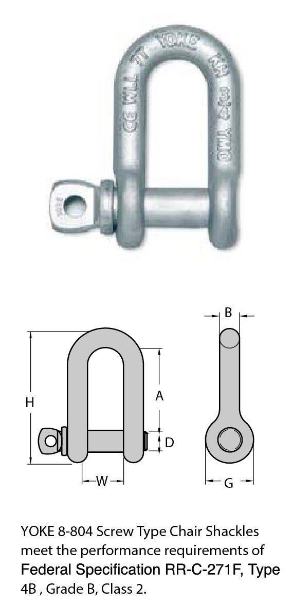 G80 FORGED ALLOY CHAIN SHACKLE WITH SCREW PIN