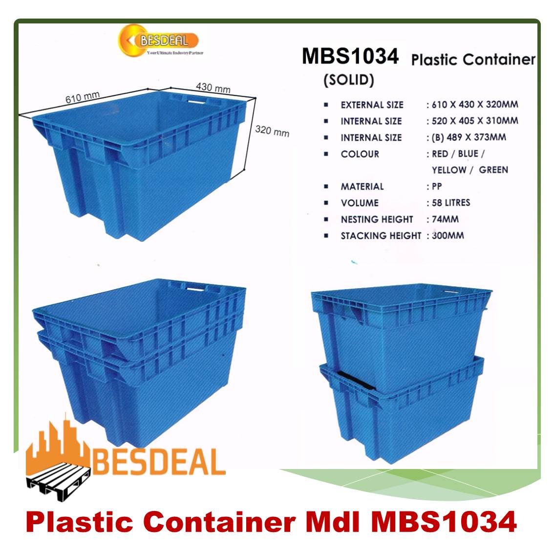 Plastic Container Mdl MBS1034H